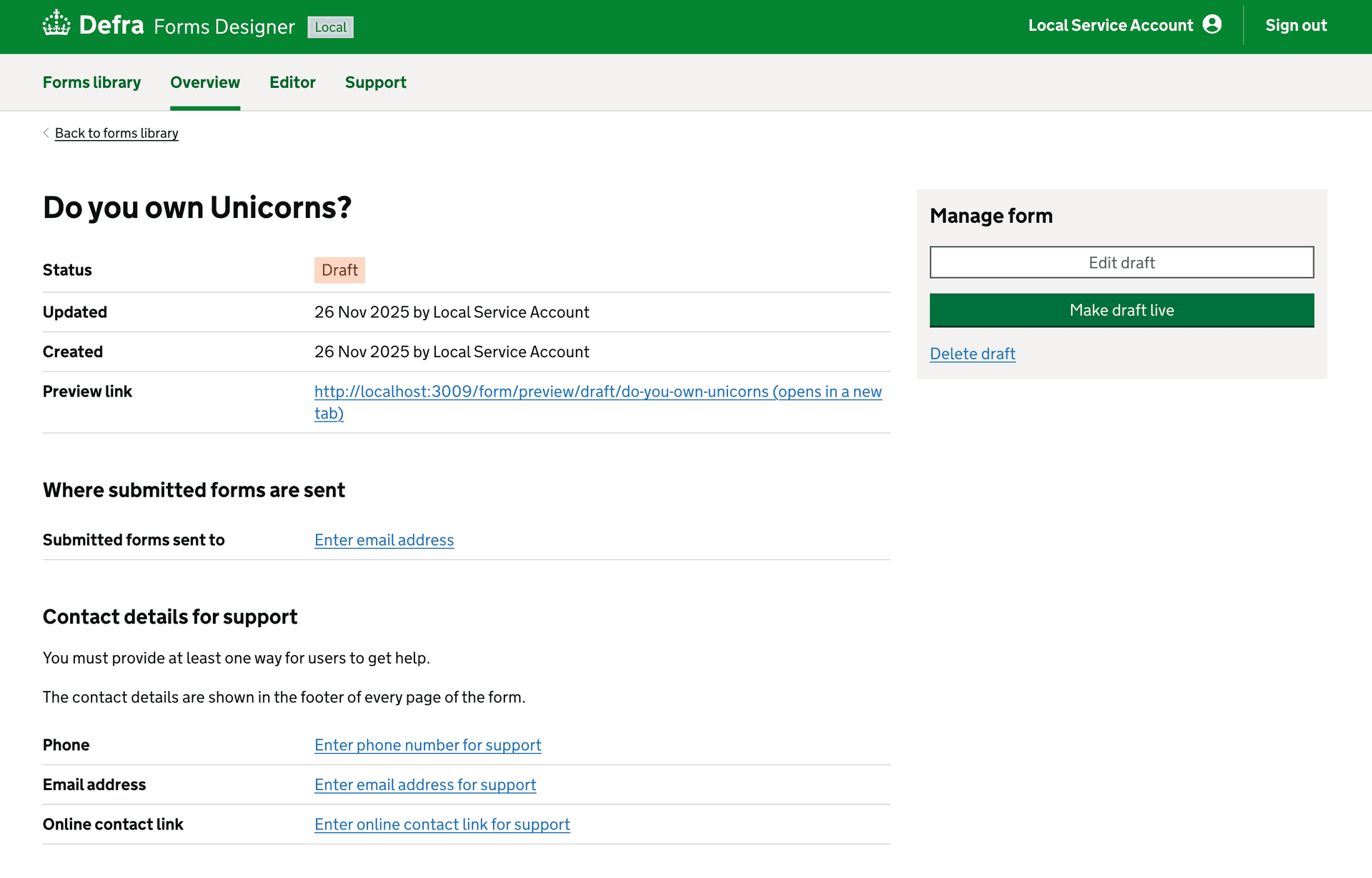DEFRA DxT Forms Designer Interface